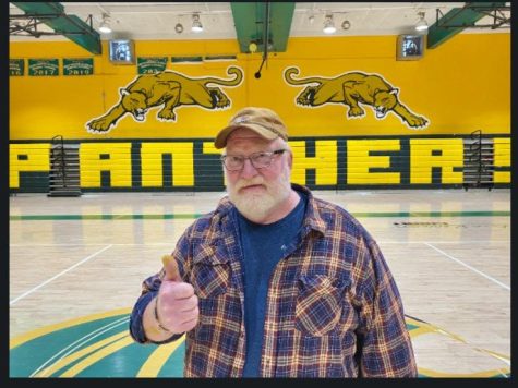Mr. Peter Stevenson, PHS  Class of 1973 alumnus, returned nearly 50 years post-graduation to recreate the mural he painted during his senior year of high school. (photo courtesy of Peter Stevenson)