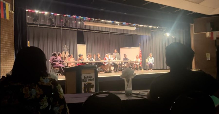 The Verdict, based on the play 12 Angry Men featured Parkdale students, from freshmen to seniors, who brought their theatrical skills to the Parkdale stage. (photo courtesy of Brittni Guevara)