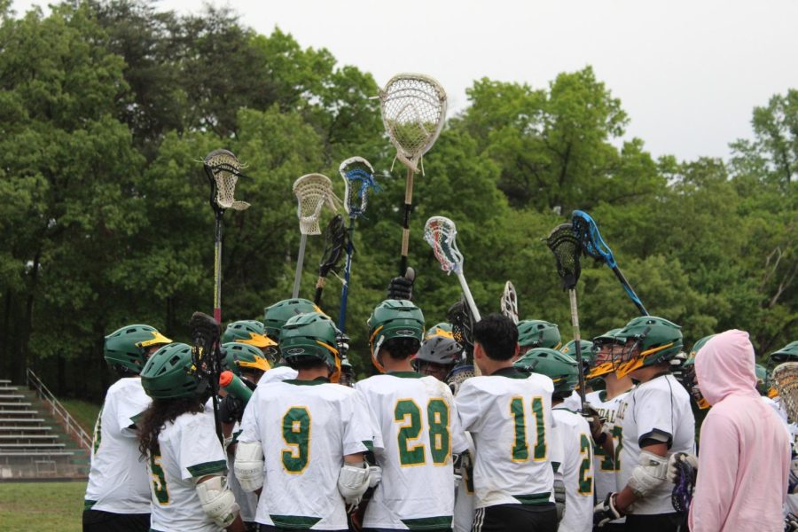 The PHS Boys LAX team banned together to defeat Blade during their first game of semi-finals.