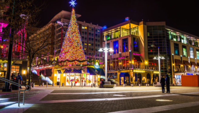 Christmas Lighting at National Harbor. (Courtesy of Google)